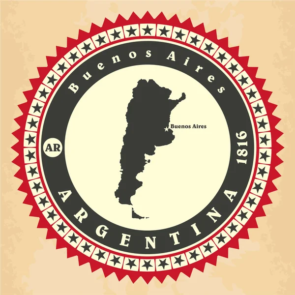 Vintage etiket-sticker kaarten van Argentinië. — Stockvector