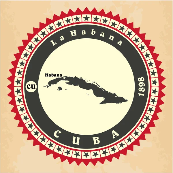 Vintage etiket-sticker kaarten van cuba. — Stockvector