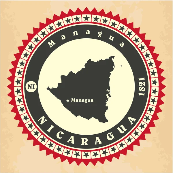 Carte adesive etichette vintage del Nicaragua . — Vettoriale Stock