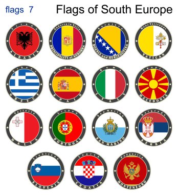 Flags of South Europe. Flags 7. clipart