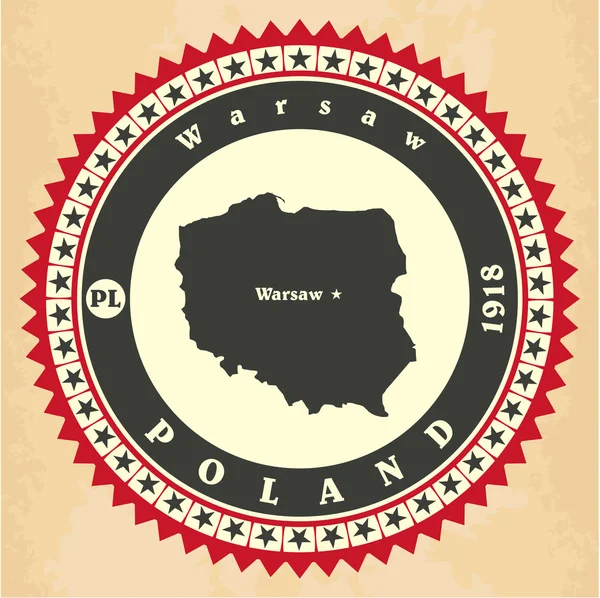 Vintage etiket-sticker kaarten van Polen. — Stockvector