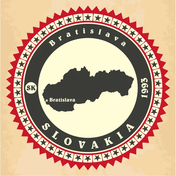 Vintage etiket etiket kartları Slovakya. — Stok Vektör