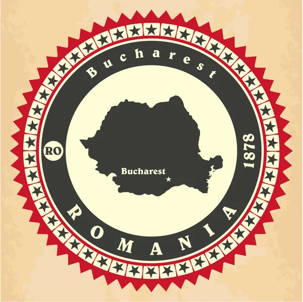 Vintage label-sticker cards of Romania. — Stock Vector