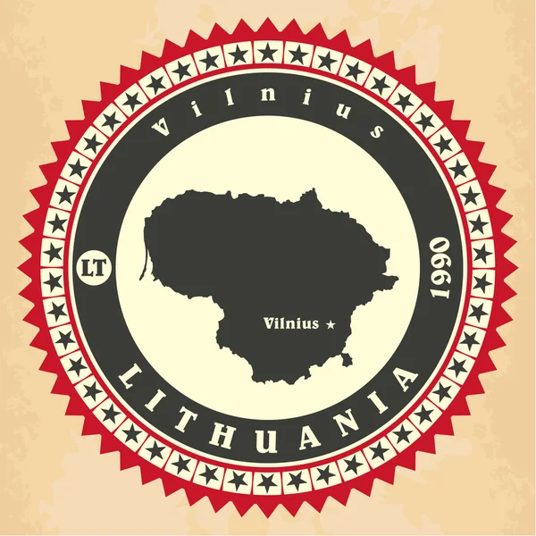 Cartões de etiqueta vintage da Lituânia . — Vetor de Stock