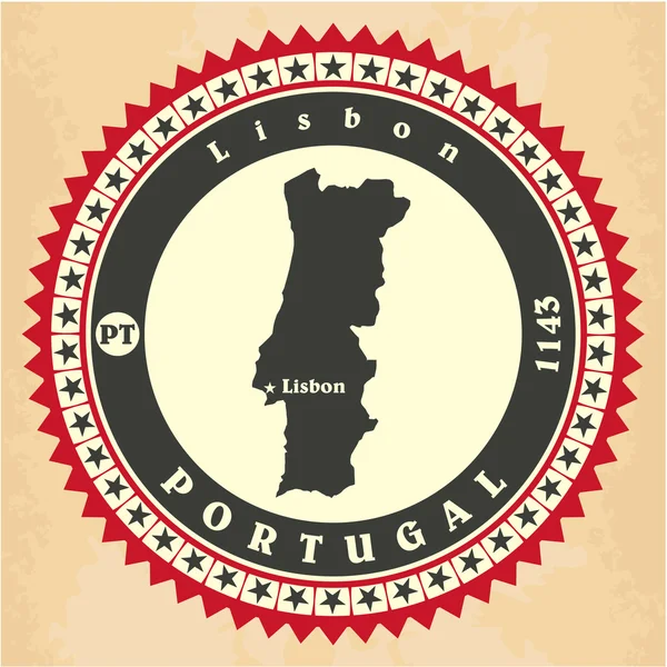 Vintage label-sticker cards of Portugal. — Stock Vector