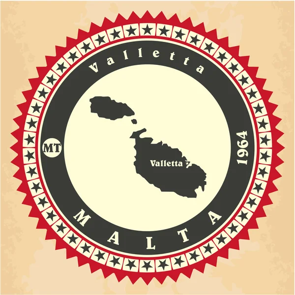 Vintage etiket-sticker kaarten van malta. — Stockvector