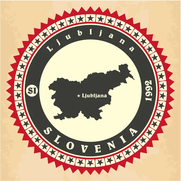 Tarjetas adhesivas de etiqueta vintage de Eslovenia . — Vector de stock