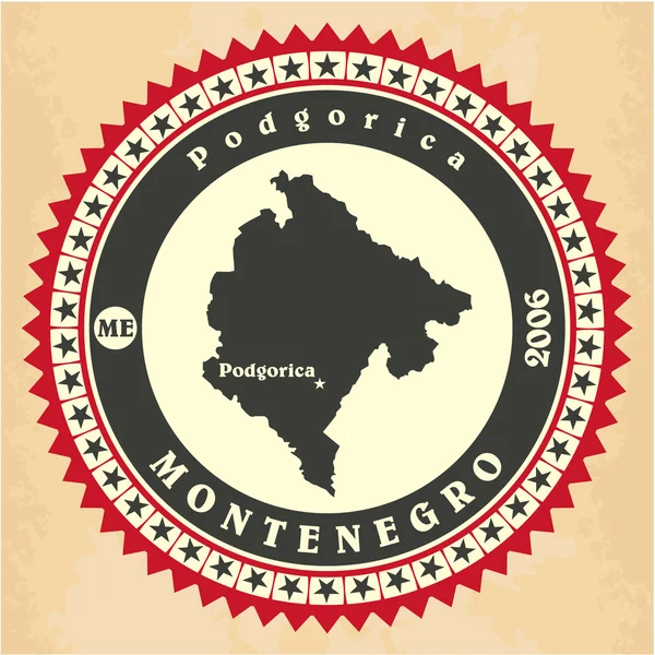 Vintage label-sticker cards of Montenegro. — Stock Vector