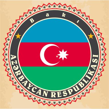 Vintage etiket kartları Azerbaycan bayrağı. 