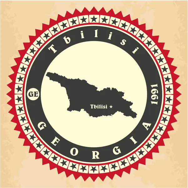 Vintage label-sticker cards of Georgia. — Stock Vector