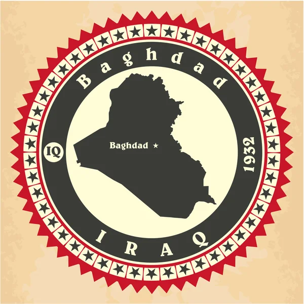 Vintage label-sticker cards of Iraq. — Stock Vector