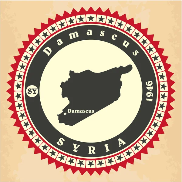 Vintage label-sticker cards of Syria. — Stock Vector