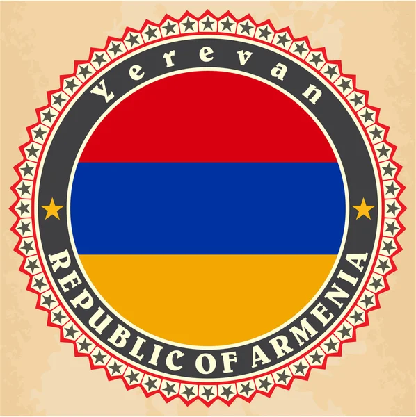 Alte Etikettenkarten der armenischen Flagge. — Stockvektor