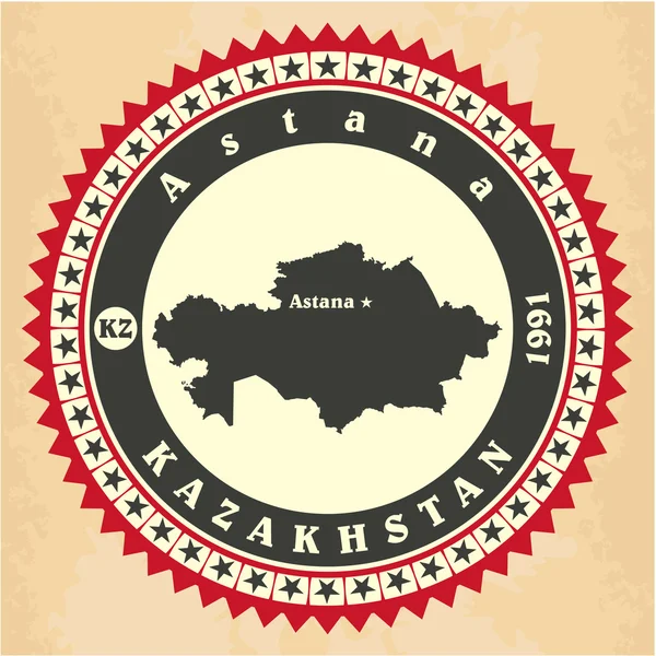 Vintage label-sticker cards of Kazakhstan. — Stock Vector