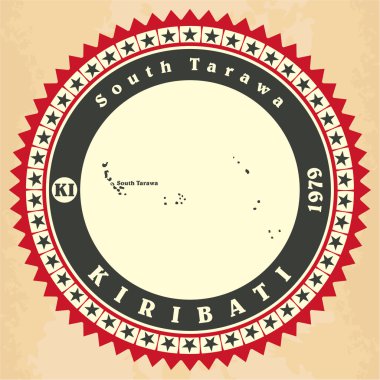 kiribati kartların Vintage etiket sticker. 