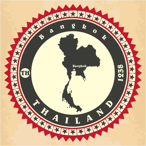 Tarjetas adhesivas de etiqueta vintage de Tailandia . — Vector de stock