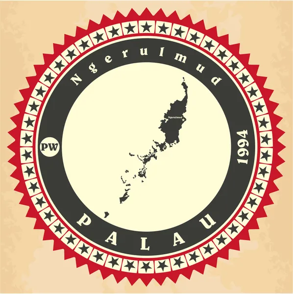 Vintage-Aufkleber-Karten von Palau. — Stockvektor
