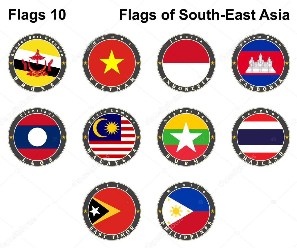 Flags of South-East Asia. Flags 10.