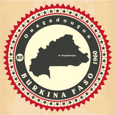 Vintage etiket etiket kartları burkina Faso. 