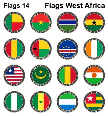 World flags. Western Africa.  clipart