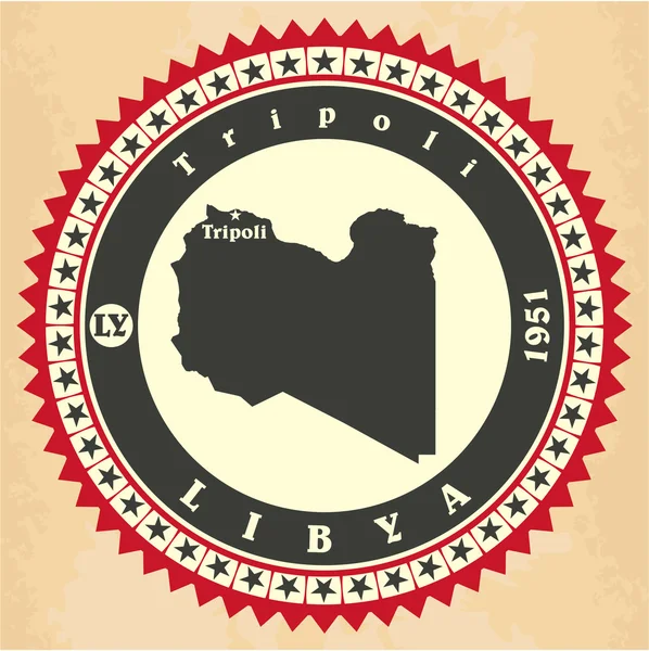 Vintage label-sticker cards of Libya. — Stock Vector