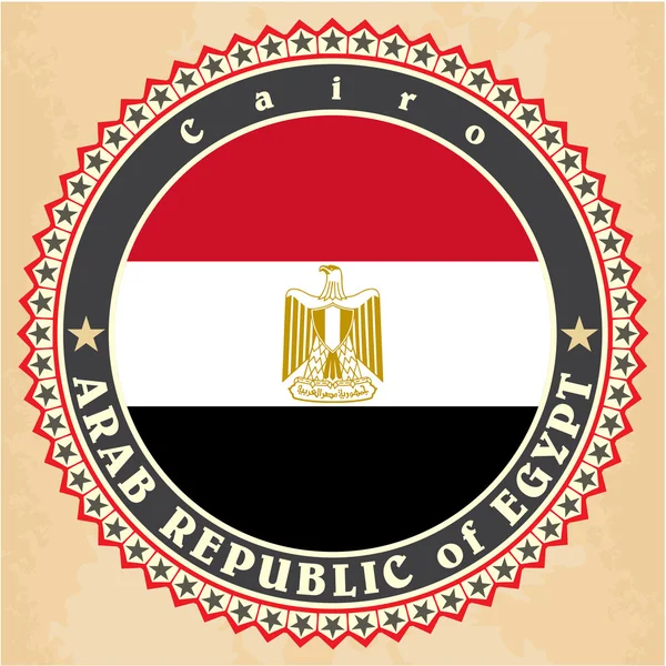 Vintage label cards of Egypt flag. — Stock Vector