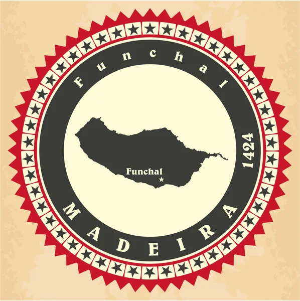 Carte adesive etichette vintage di Madeira . — Vettoriale Stock