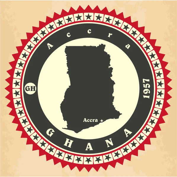Vintage etiket-sticker kaarten van ghana. — Stockvector