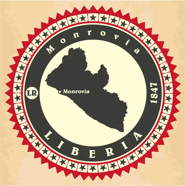 Vintage etikett-klistermärke kort i liberia — Stock vektor