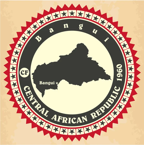 Cartes autocollantes d "étiquettes anciennes de République centrafricaine . — Image vectorielle