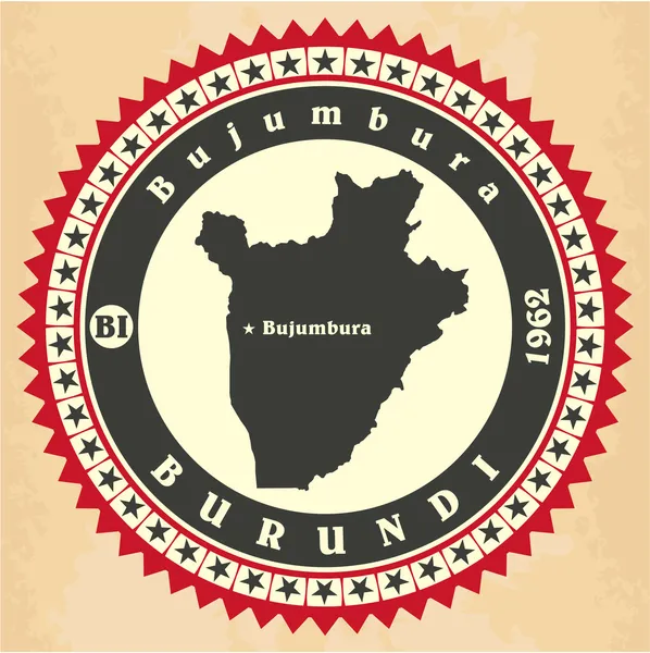 Vintage etiket-sticker kaarten van burundi. — Stockvector