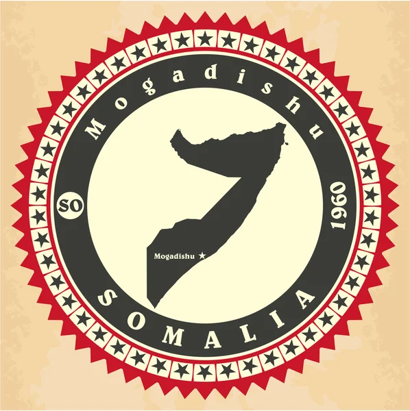 Tarjetas adhesivas de etiqueta vintage de Somalia . — Archivo Imágenes Vectoriales