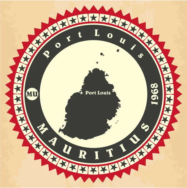 Vintage label-sticker cards of Mauritius. — Stock Vector