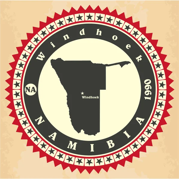ナミビアのヴィンテージ ラベル ステッカー カード. — ストックベクタ