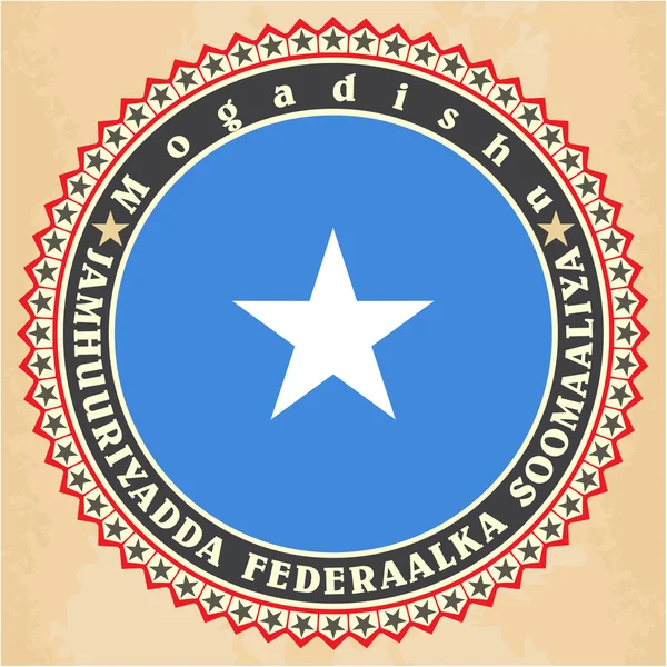 Etichette vintage della bandiera somala . — Vettoriale Stock
