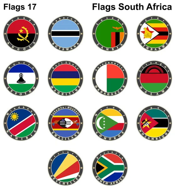 Drapeaux du monde. Afrique du Sud . — Image vectorielle