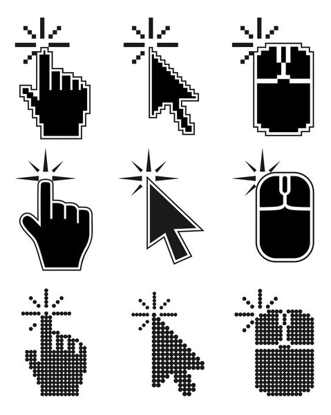 Click here mouse cursors set. — Stock Vector