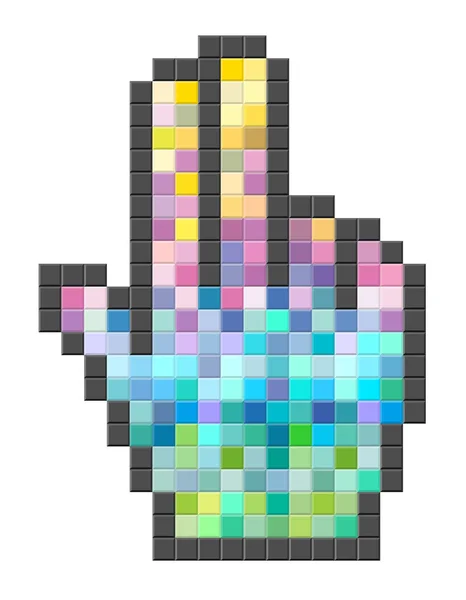 Colorful pixelated computer cursor. — Stock Vector