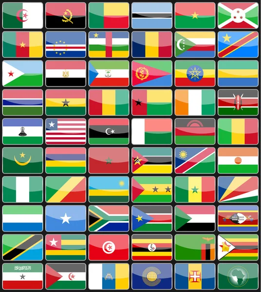 Elements design icons flaggen der länder afrikas. — Stockvektor