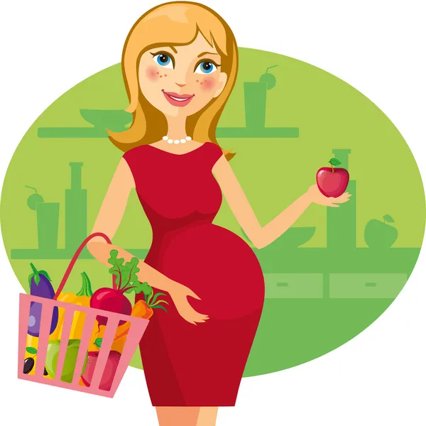 Saudável _ food _ for _ pregnant _ woman Ilustrações De Stock Royalty-Free