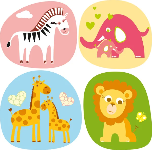 Cute_animals — Stock Vector