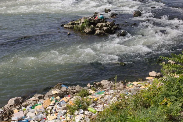 Polluted river — Stock Photo, Image