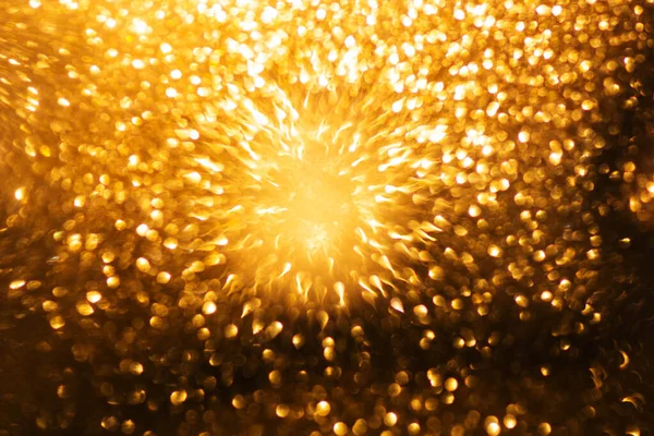 Αφηρημένο Και Εορταστικό Φόντο Χρυσά Κίτρινα Φώτα Εστιασμένα Θολά Φώτα — Φωτογραφία Αρχείου