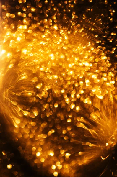 Abstract Festive Background Golden Yellow Lights Focused Blurred Lights — Stock Photo, Image