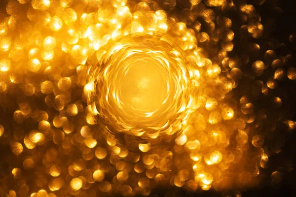 Abstract Decorative Background Golden Yellow Lights Extraterrestrial Life Concept — Stock Photo, Image