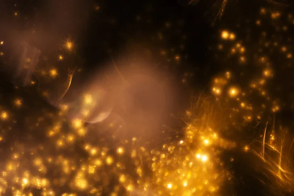 Soyut Dekoratif Arka Plan Altın Sarısı Işıklar Dünya Dışı Yaşam — Stok fotoğraf