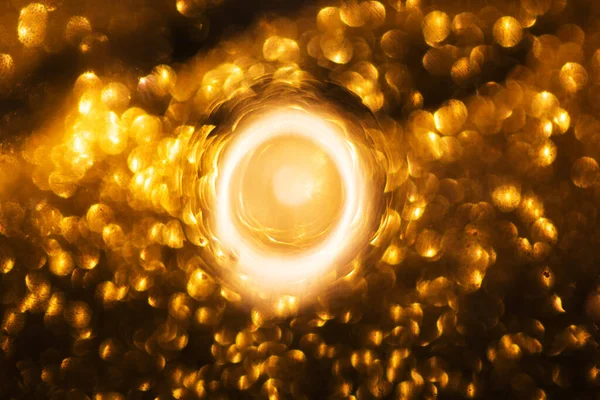 Abstrakt Och Dekorativ Bakgrund Med Gyllene Gula Lampor Begreppet Utomjordiskt — Stockfoto
