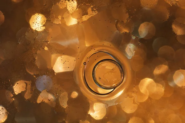 Αφηρημένο Και Διακοσμητικό Φόντο Χρυσά Κίτρινα Φώτα Εξωγήινη Έννοια Ζωής — Φωτογραφία Αρχείου