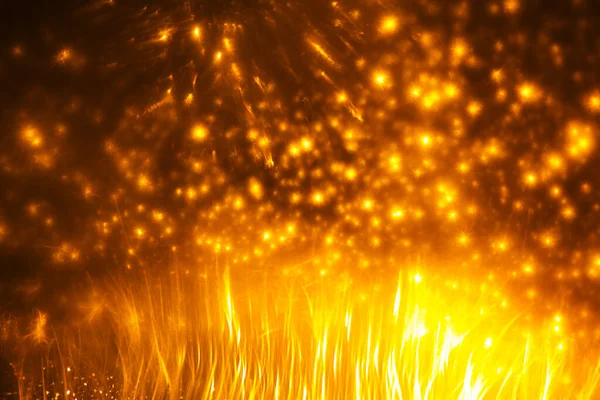 Абстрактный Декоративный Фон Золотисто Желтыми Огнями Концепция Внеземной Жизни — стоковое фото