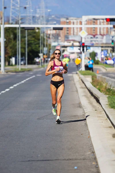 Skopje Octobre 500 Coureurs Inscrits Participent Marathon Skopje Octobre 2022 — Photo